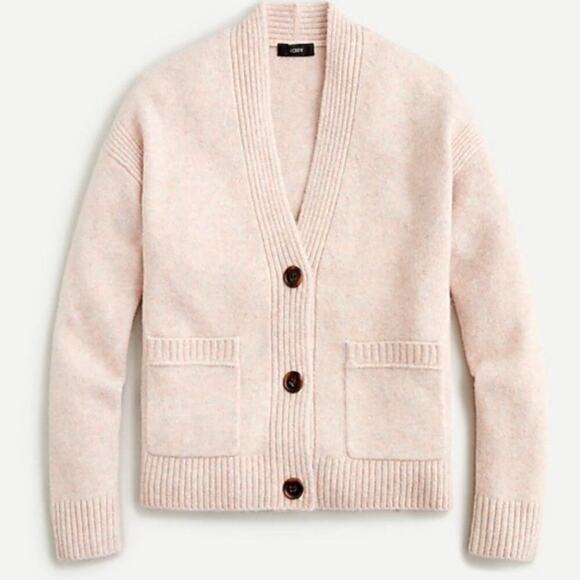 NWT j.Crew Pink Rainbow Supersoft Knit Cropped Cardigan Merino Alpaca Blend XL - Picture 2 of 10